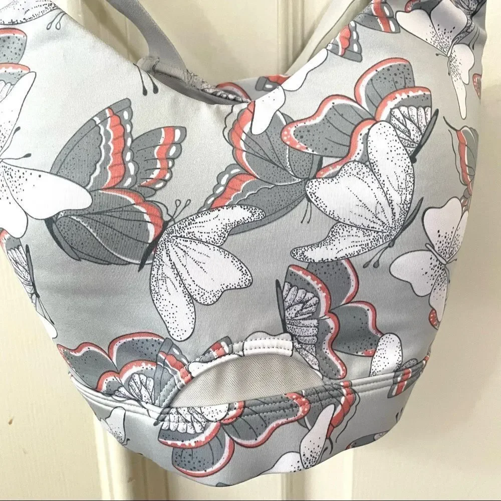Victoria secret grey butterfly sports bra